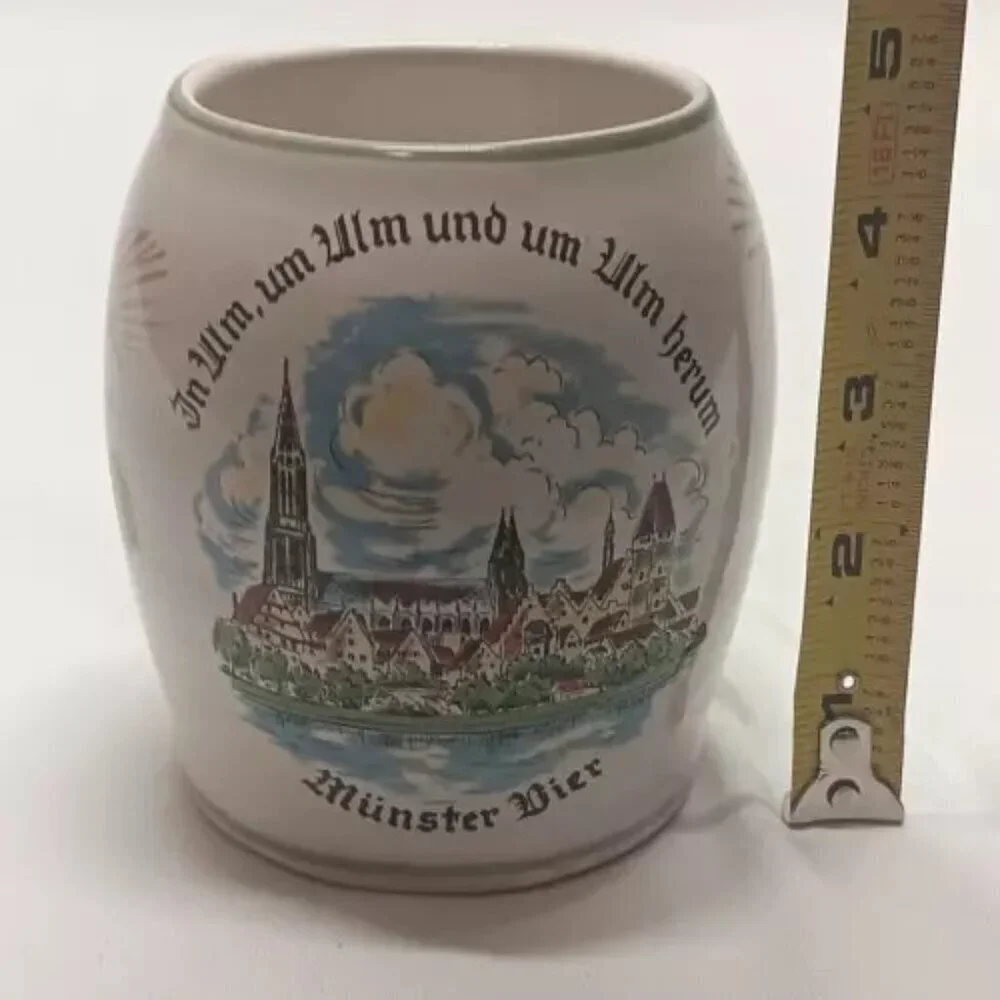 Beer Mug Ulmer Keramik Munster Ceramic Bier Stein Early Logo Germany Vintage EUC